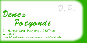 denes potyondi business card